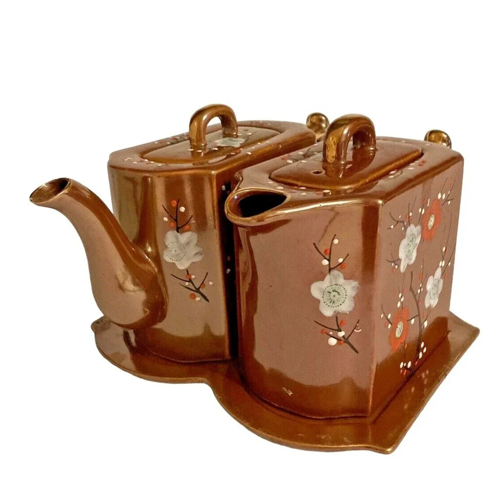 Japanese Tea Set TT Vintage‎ Hand Painted Tea Set with Tray Floral Pattern